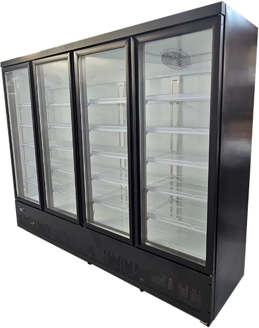 Four-door display fridge